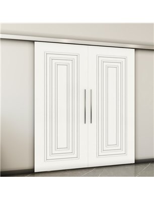 Holzschiebetür Slim-Line - Weiss  Model 3002-2