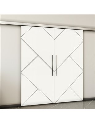 Holzschiebetür Slim-Line - Weiss  Model 3026-2