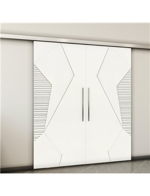 Holzschiebetür Slim-Line - Weiss  Model 3033-2