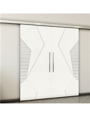 Holzschiebetür Slim-Line - Weiss  Model 3033-2