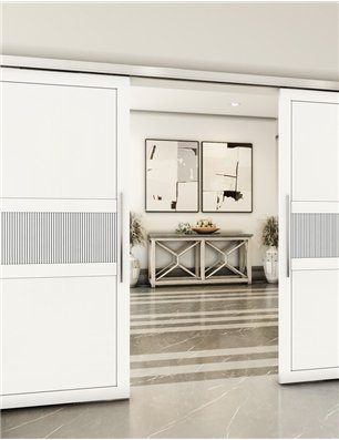 Holzschiebetür Slim-Line - Weiss  Model 3042