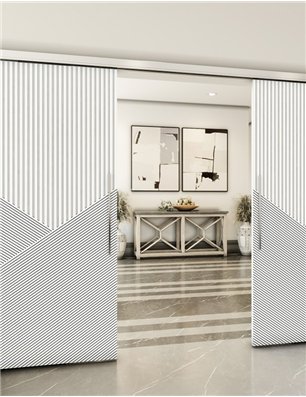 Holzschiebetür Slim-Line - Weiss  Model 3044