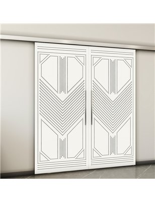 Holzschiebetür Slim-Line - Weiss  Model 3048-2