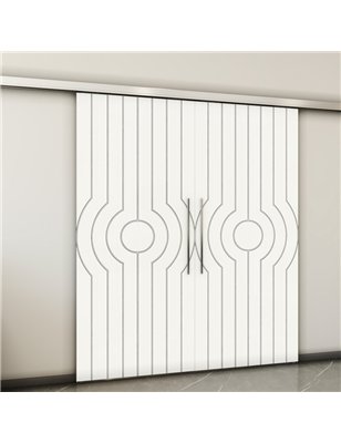 Holzschiebetür Slim-Line - Weiss  Model 3055-2