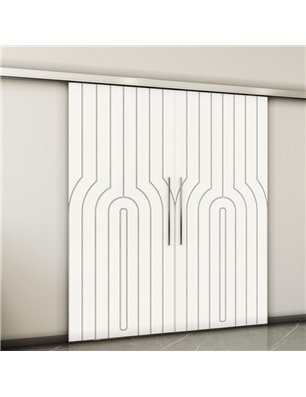 Holzschiebetür Slim-Line - Weiss  Model 3056-2