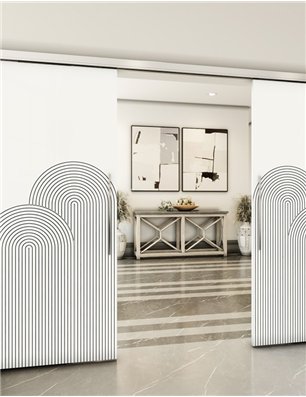 Holzschiebetür Slim-Line - Weiss  Model 3057