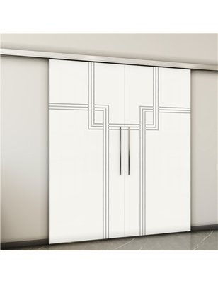 Holzschiebetür Slim-Line - Weiss  Model 3059-2