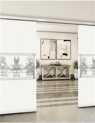Holzschiebetür Slim-Line - Weiss  Model 3063