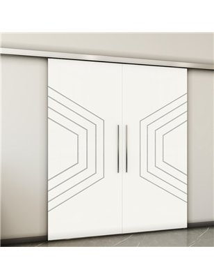 Holzschiebetür Slim-Line - Weiss  Model 3072-2