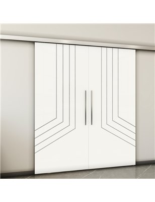 Holzschiebetür Slim-Line - Weiss  Model 3073-2