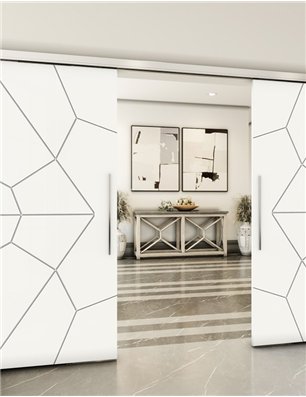 Holzschiebetür Slim-Line - Weiss  Model 3075
