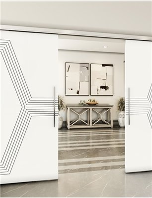 Holzschiebetür Slim-Line - Weiss  Model 3079