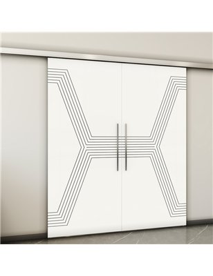 Holzschiebetür Slim-Line - Weiss  Model 3079-2