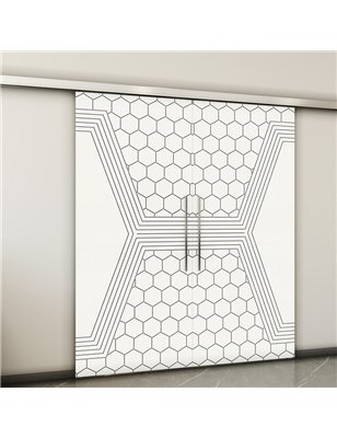 Holzschiebetür Slim-Line - Weiss  Model 3080-2