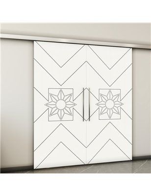 Holzschiebetür Slim-Line - Weiss  Model 3082-2