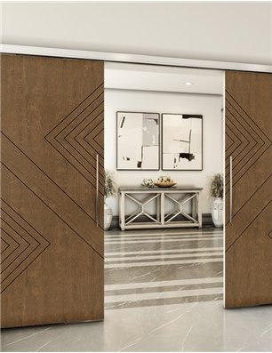 Holzschiebetür Slim-Line - Nussbaum  Model 3010