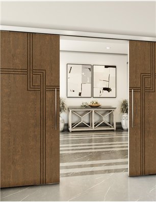 Holzschiebetür Slim-Line - Nussbaum  Model 3059