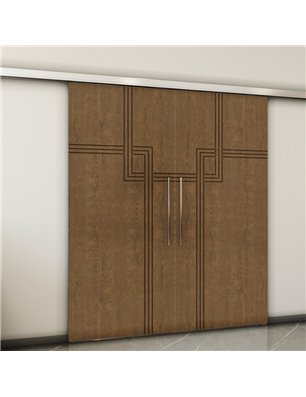 Holzschiebetür Slim-Line - Nussbaum  Model 3059-2