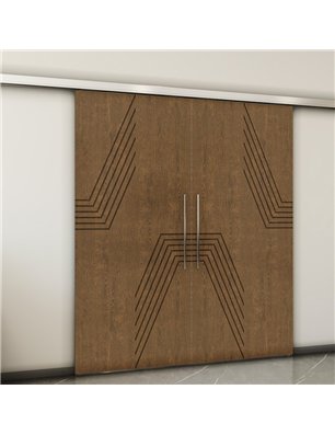 Holzschiebetür Slim-Line - Nussbaum  Model 3060-2