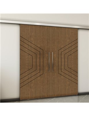 Holzschiebetür Slim-Line - Nussbaum  Model 3072-2
