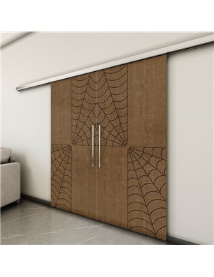 Holzschiebetür Slim-Line - Nussbaum  Model 3076-3