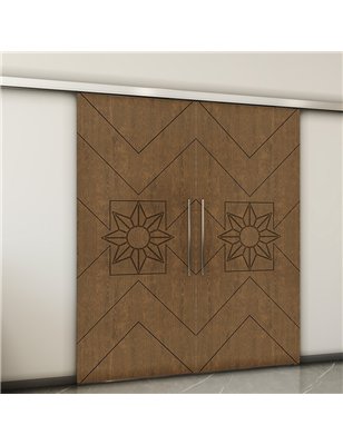 Holzschiebetür Slim-Line - Nussbaum  Model 3082-2