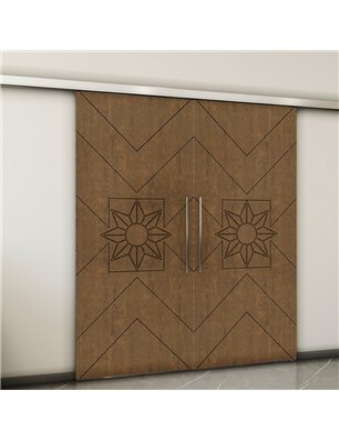 Holzschiebetür Slim-Line - Nussbaum  Model 3082-2