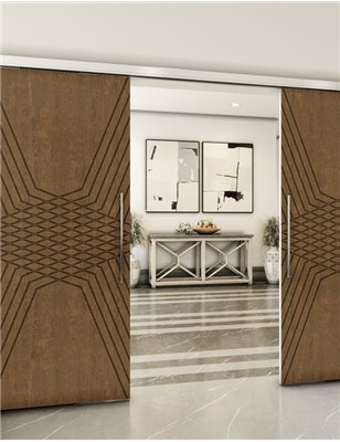 Holzschiebetür Slim-Line - Nussbaum  Model 3084