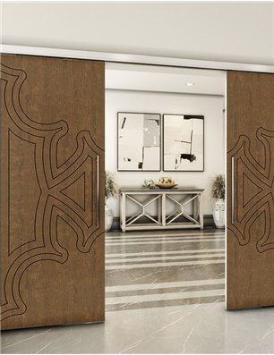 Holzschiebetür Slim-Line - Nussbaum  Model 3086