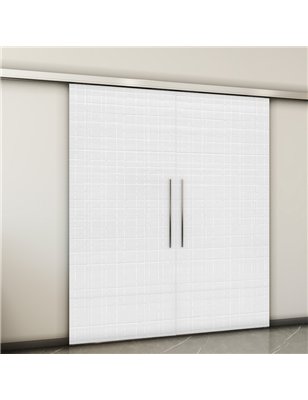 Holzschiebetür Slim-Line - Weiss 3D  Model 3002-2
