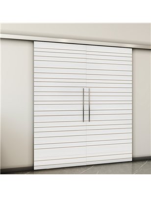 Holzschiebetür Slim-Line - Weiss 3D  Model 3007-2