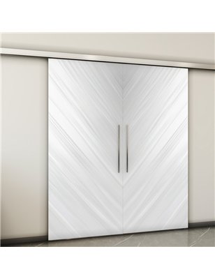 Holzschiebetür Slim-Line - Weiss 3D  Model 3014-2
