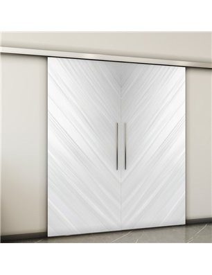 Holzschiebetür Slim-Line - Weiss 3D  Model 3014-2