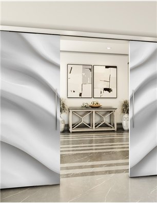 Holzschiebetür Slim-Line - Weiss 3D  Model 3020