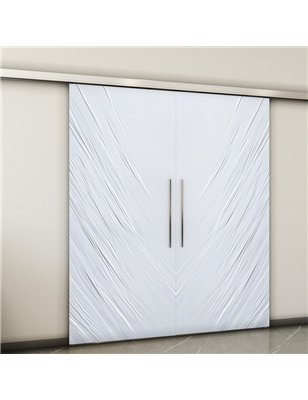 Holzschiebetür Slim-Line - Weiss 3D  Model 3029-2