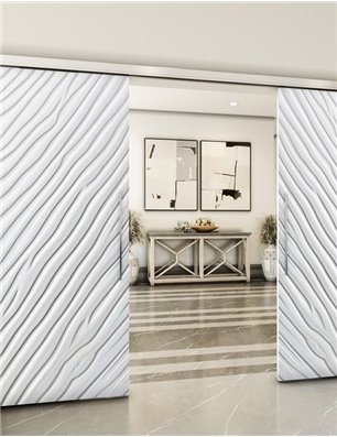 Holzschiebetür Slim-Line - Weiss 3D  Model 3037