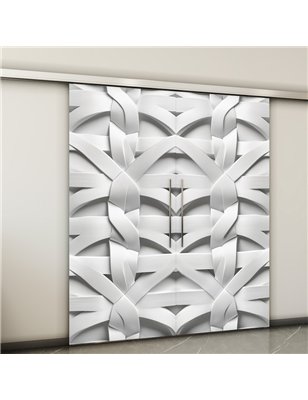 Holzschiebetür Slim-Line - Weiss 3D  Model 3038-2