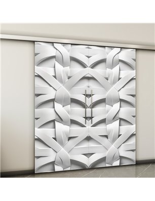 Holzschiebetür Slim-Line - Weiss 3D  Model 3038-2