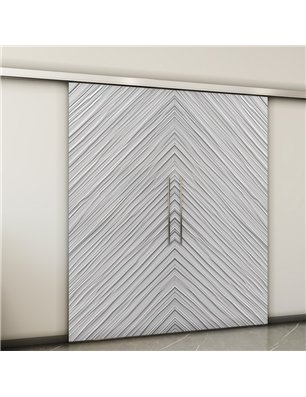 Holzschiebetür Slim-Line - Weiss 3D  Model 3040-2