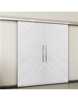 Holzschiebetür Slim-Line - Weiss 3D  Model 3042-2