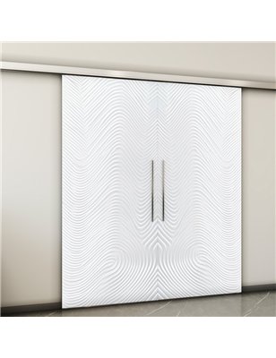 Holzschiebetür Slim-Line - Weiss 3D  Model 3045-2