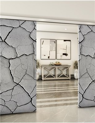 Holzschiebetür Slim-Line - Beton und Stein  Model 3032
