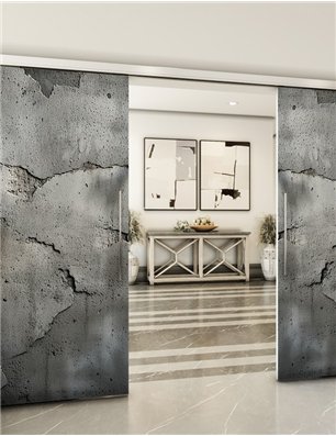 Holzschiebetür Slim-Line - Beton und Stein  Model 3039