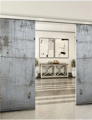 Holzschiebetür Slim-Line - Beton und Stein Model 3045