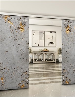 Holzschiebetür Slim-Line - Beton und Stein  Model 3048