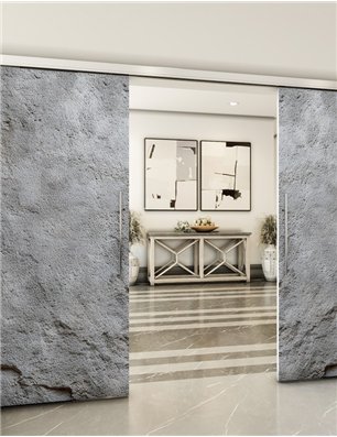Holzschiebetür Slim-Line - Beton und Stein  Model 3049