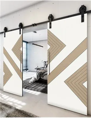 Holzschiebetür Barn-Line - Eiche und Weiss Model 4010
