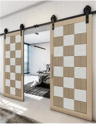 Holzschiebetür Barn-Line - Eiche und Weiss Model 4015