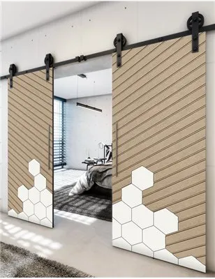 Holzschiebetür Barn-Line - Eiche und Weiss Model 4016