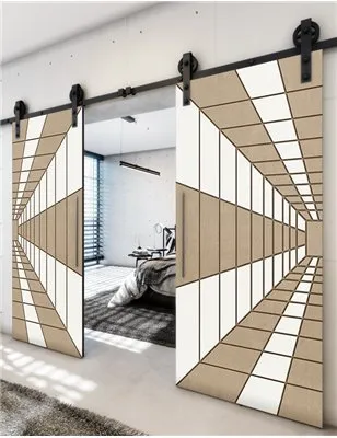 Holzschiebetür Barn-Line - Eiche und Weiss Model 4034